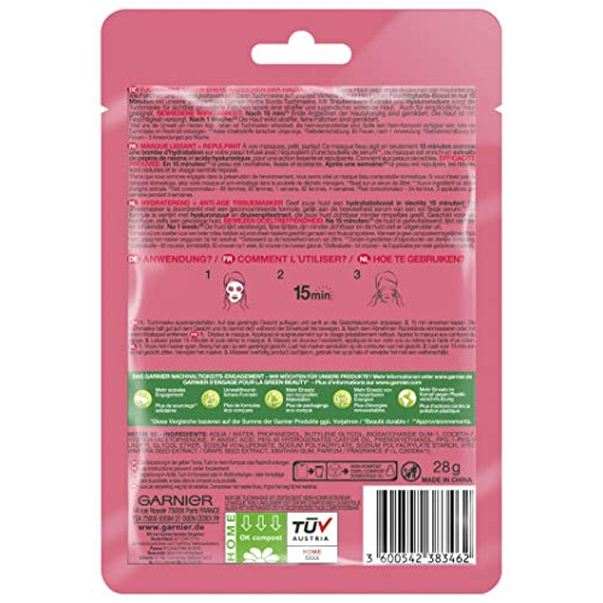 Garnier Hydra Bomb Doekmasker 28 g (verpakking van 5) – Garnier