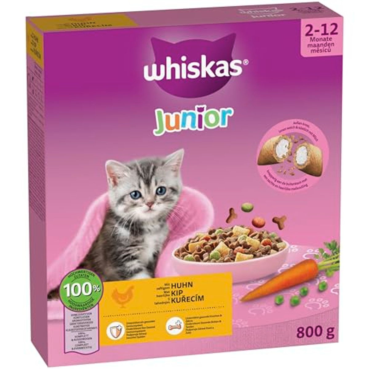 Whiskas Junior droogvoer kat kip 5 x 800 g – foto 3