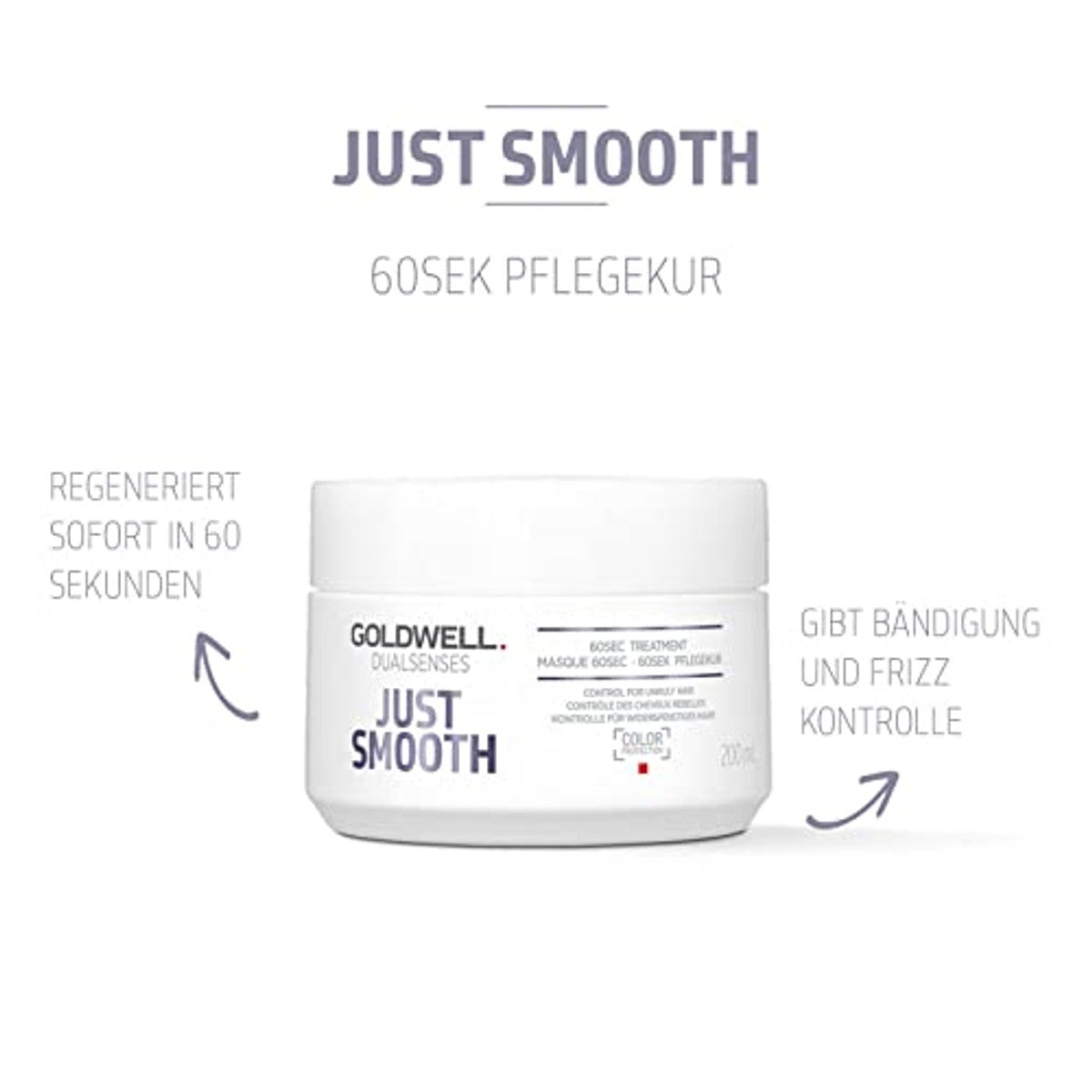 Goldwell Dualsenses Just Smooth 60 Seconden Kuur voor Weerbarstig en Onrustig Haar 200 ml - 3-pack