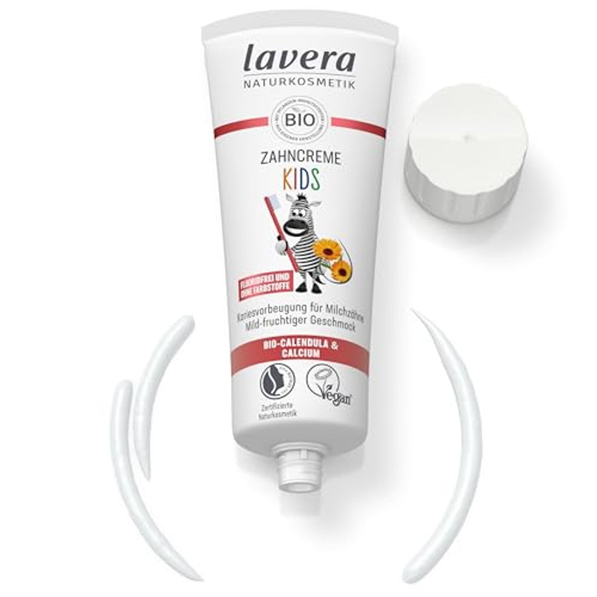 lavera Tandpasta Kids Fluoridevrij Bio Calendula & Calcium 6 x 75 ml - Voordeelverpakking