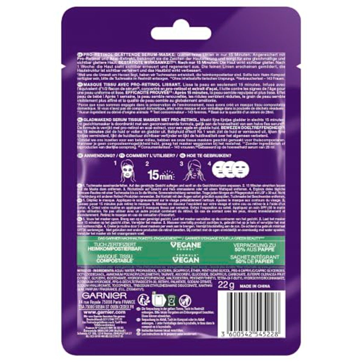 Garnier SkinActive Pro-retinol gladmakend serummasker – Garnier