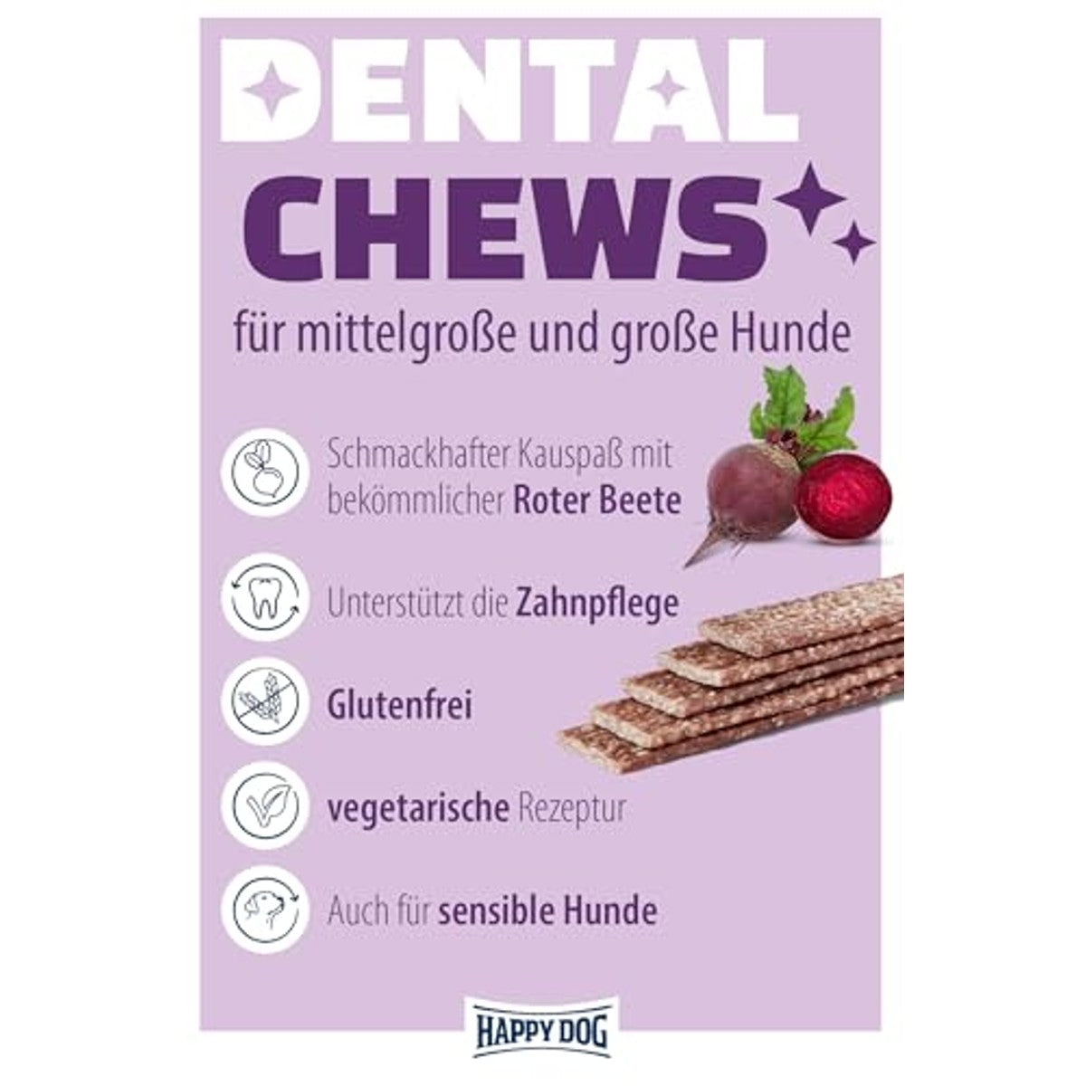 Happy Dog Dental Snacks Dental Chews (195 g): 5 Stück pro Packung – Happy Dog