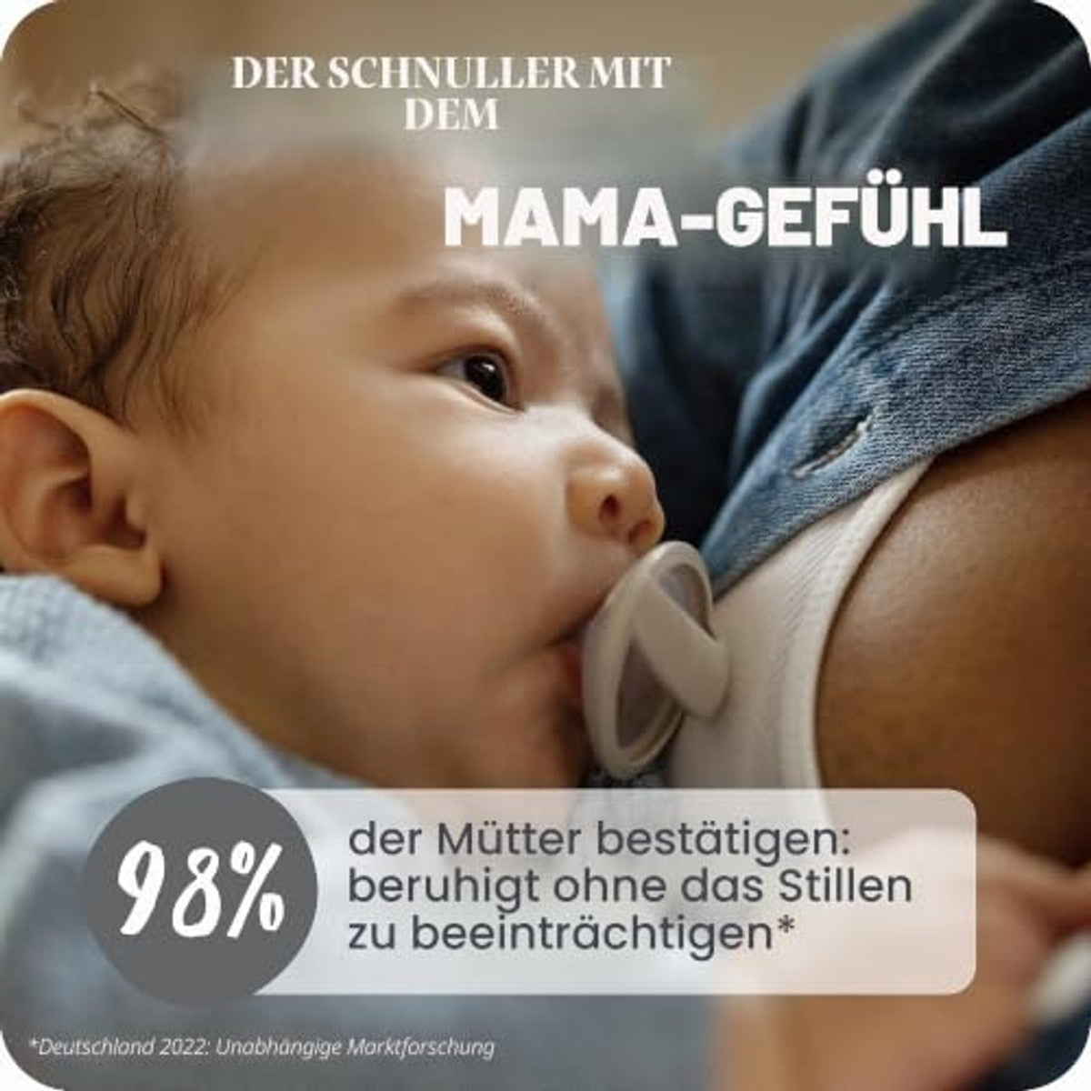 NUK MommyFeel Fopspeen 0-9 maanden greige & zandsteen, 2 stuks – NUK