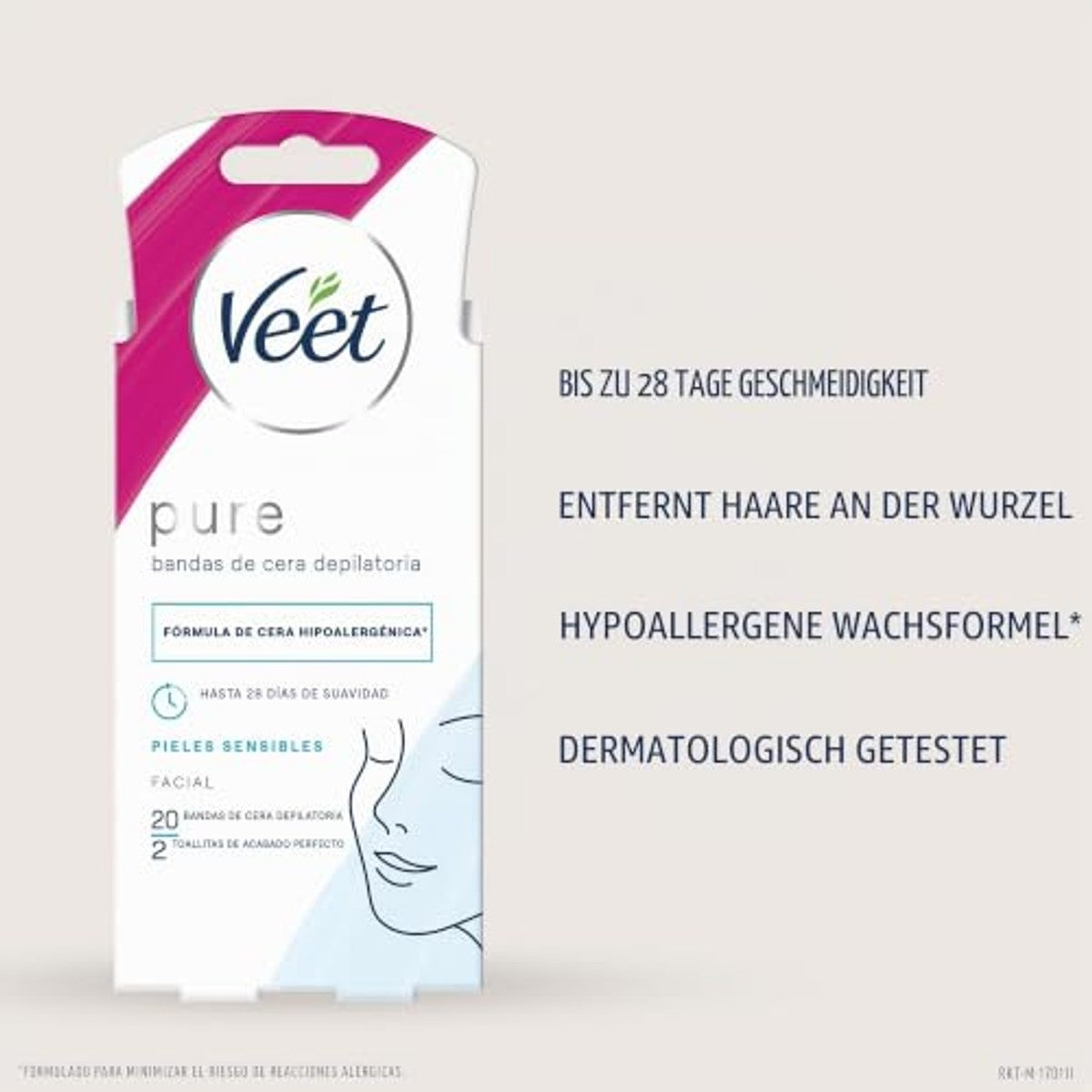 Veet Pure gezichtswaxstrips gevoelige huid 20 u – Veet