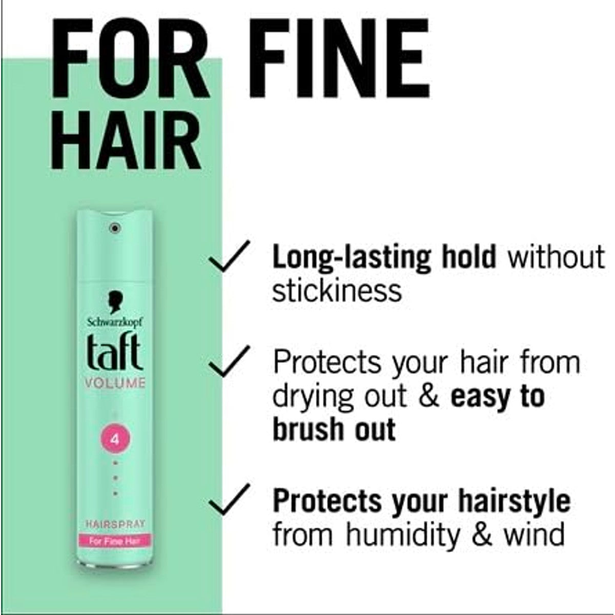 TAFT Haarspray Volume fijn haar houdgraad 4 6 x 0,25 l - Voordeelverpakking