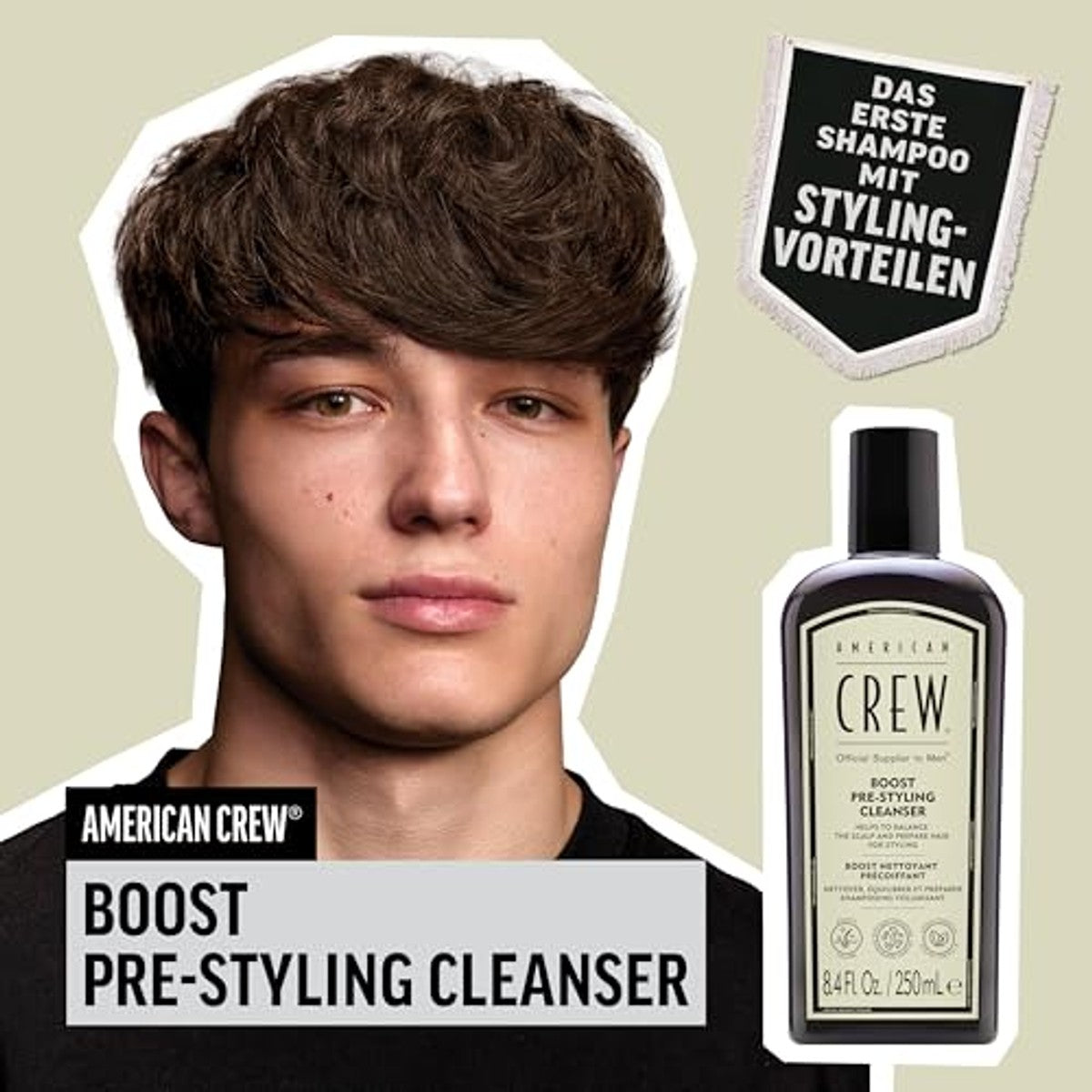 American Crew Boost Pre-Styling Shampoo Volumeshampoo voor Mannen 250 ml - 3-pack