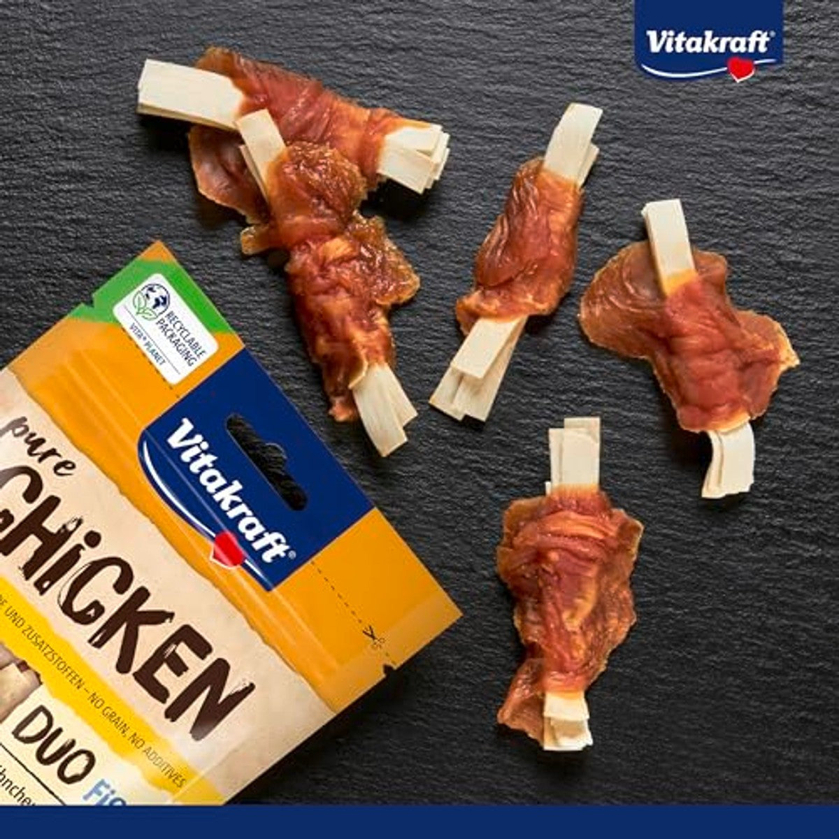 Vitakraft Pure Chicken Duo Fish hondensnack kip en vis 8 x 80 g - 6-pack
