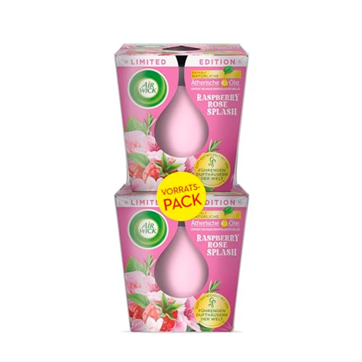 Air Wick Feel-good geurkaars DUO Raspberry Rose Splash 2 kaarsen - 6-pack