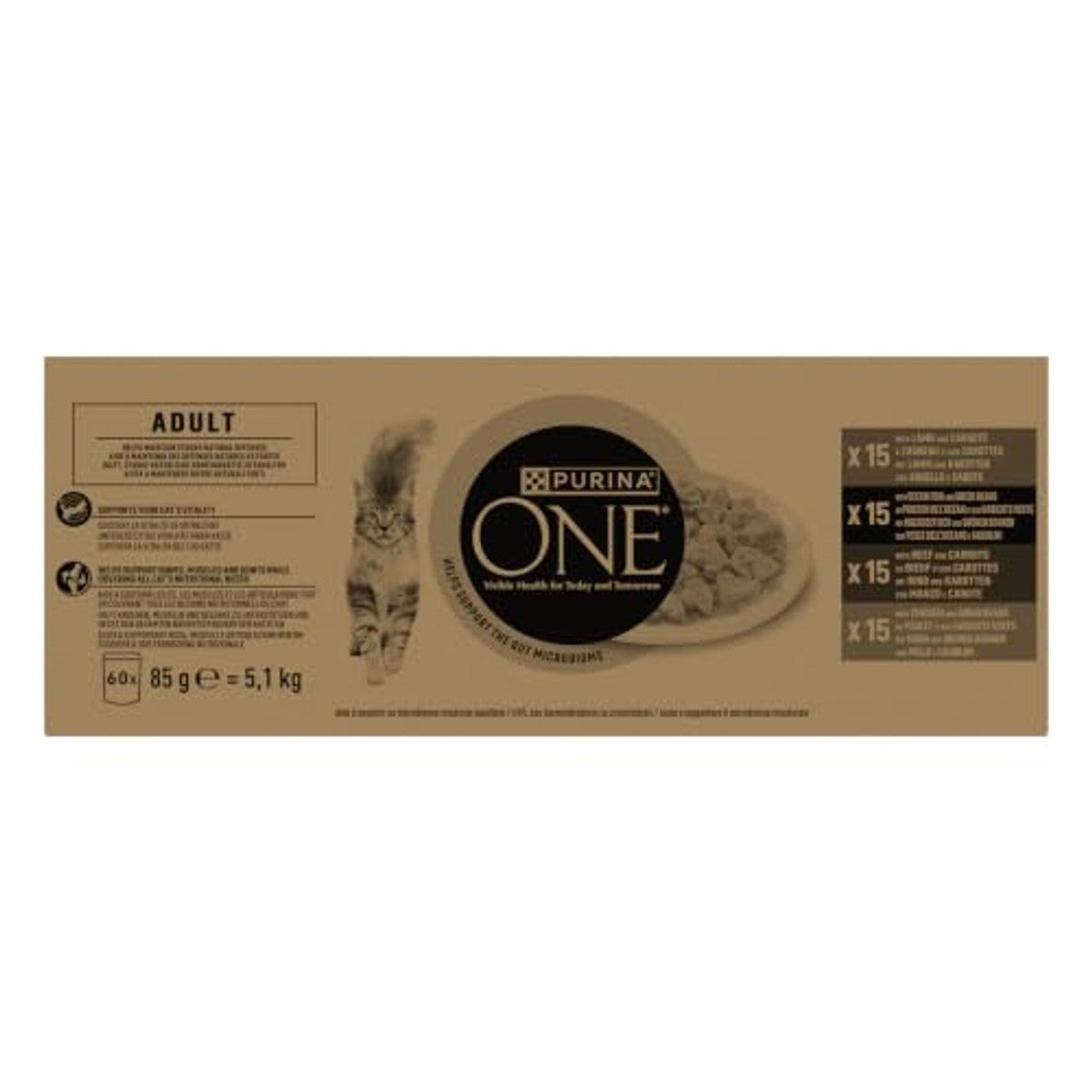 PURINA ONE Sensitive natvoer kattenvoer tonijn en kip 60 x 85 g – foto 3