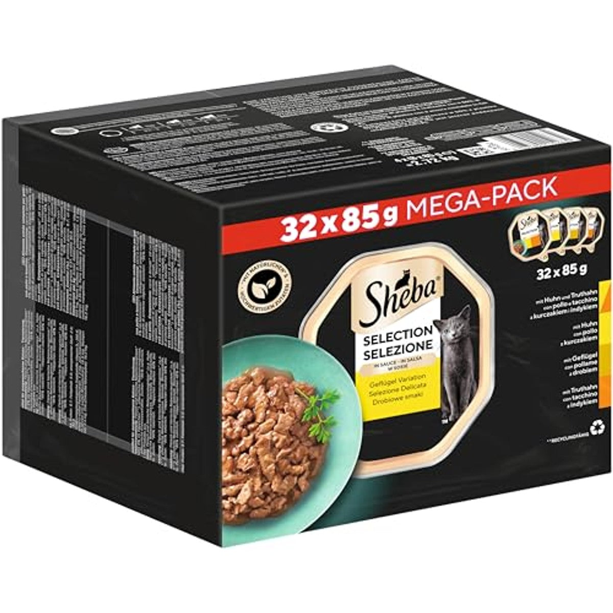 Sheba Selection natvoer kattenvoer gevogelte variatie 32 x 85 g - 3-pack
