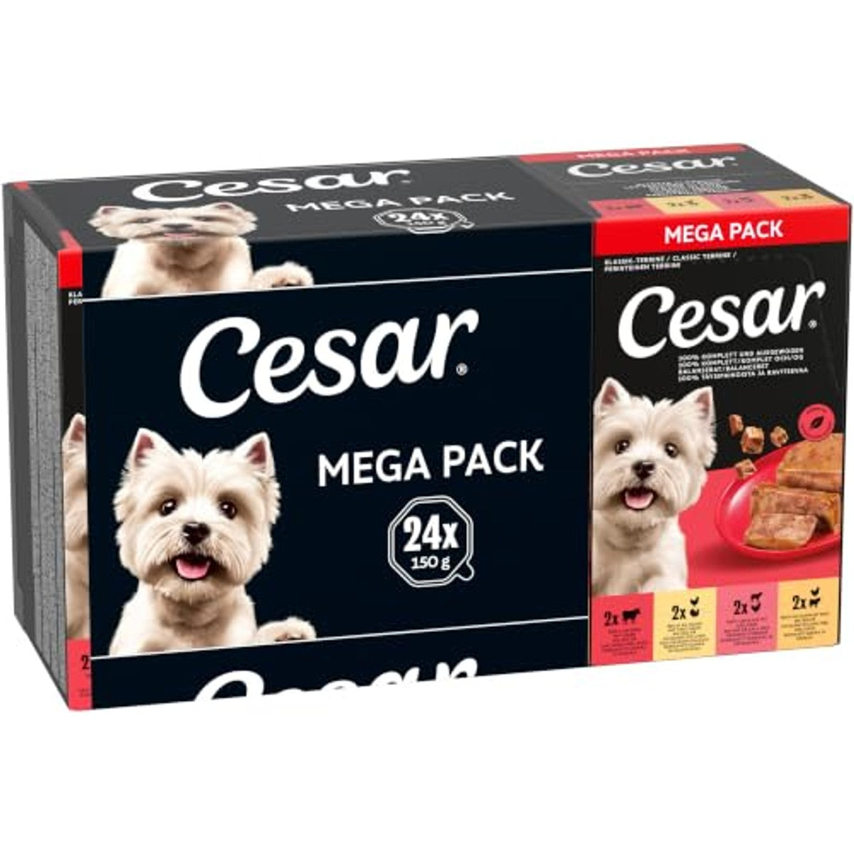 Cesar Classic Terrine Adult hondenvoer gemengde smaken 6 x 150 g - 3-pack