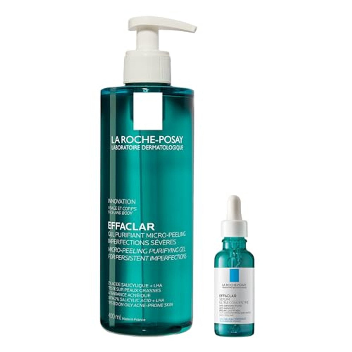 La Roche-Posay Effaclar Set Reinigingsgel & Peelingserum 400 ml - 3-pack