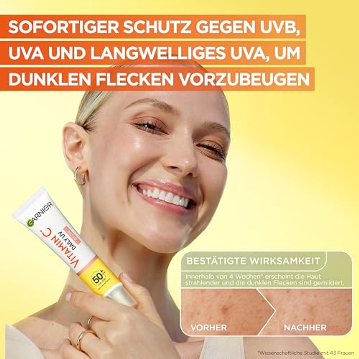 Garnier Vitamine C Daily UV Glow SPF 50+ 6 x 40 ml - Voordeelverpakking