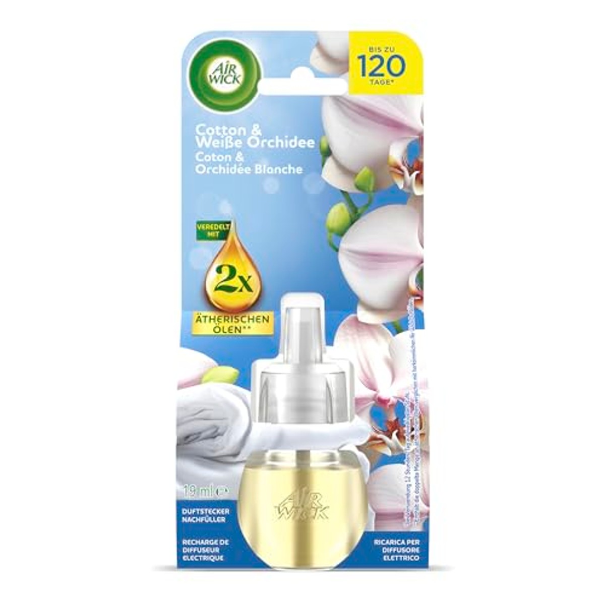 Air Wick Geurstekker navulling katoen en witte orchidee 6 x 19 ml – foto 3