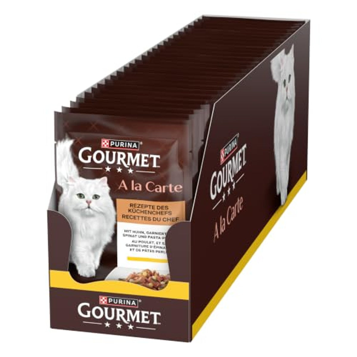 GOURMET A la Carte, met kip, spinazie en pastakralen, 26 x 85 g | Kattenvoer nat – Gourmet