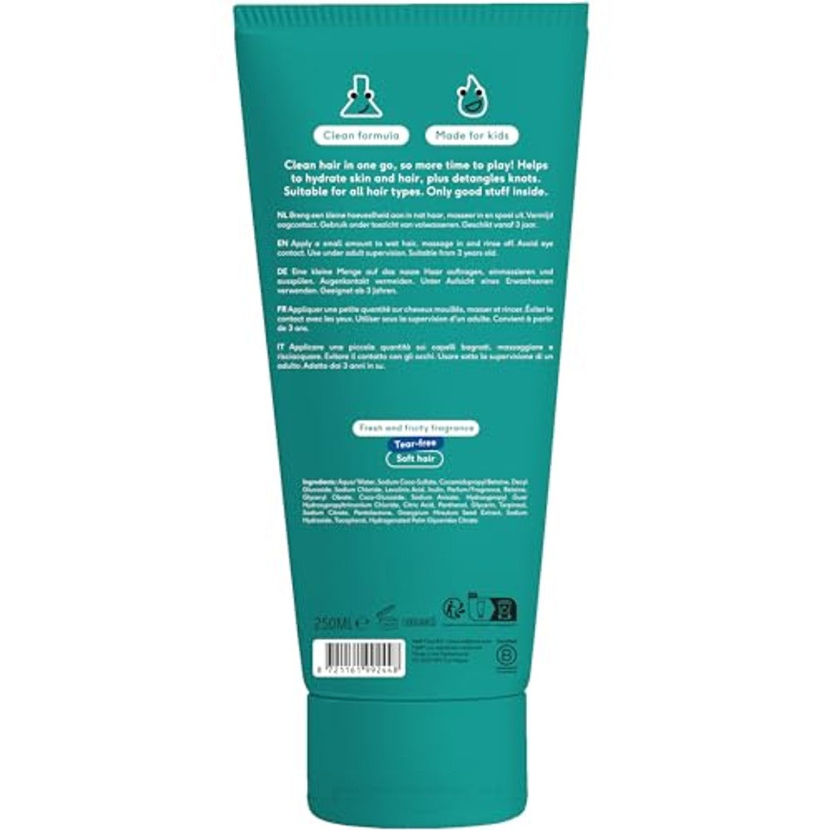 Naïf 2 in 1 shampoo en conditioner voor kinderen 3 x 250 ml - Voordeelverpakking