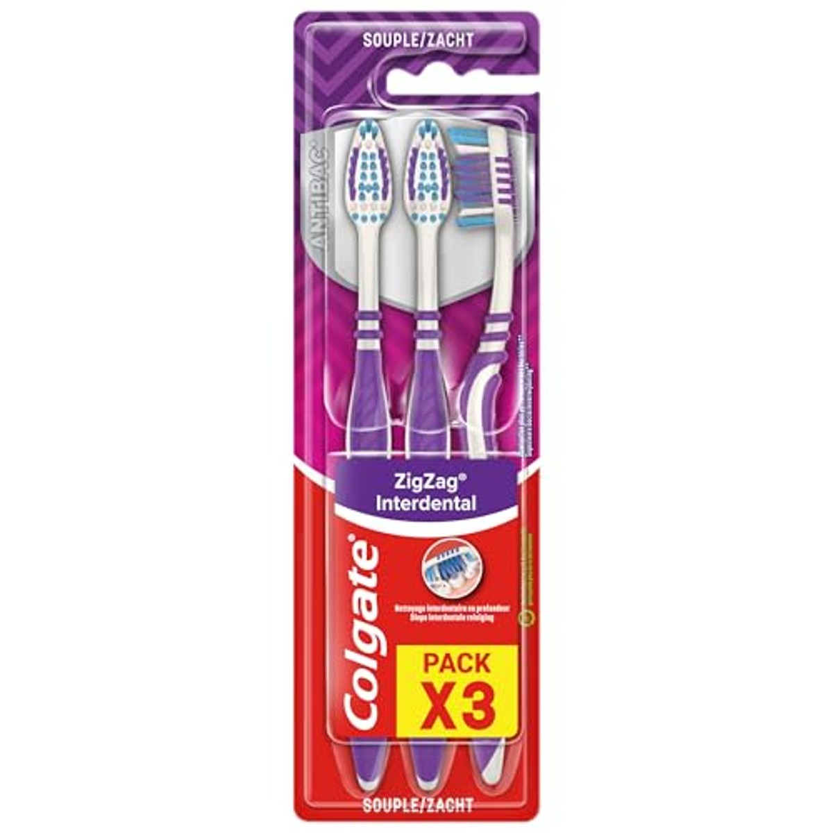 Colgate ZigZag Tandenborstels Zacht 3 stuks – Colgate