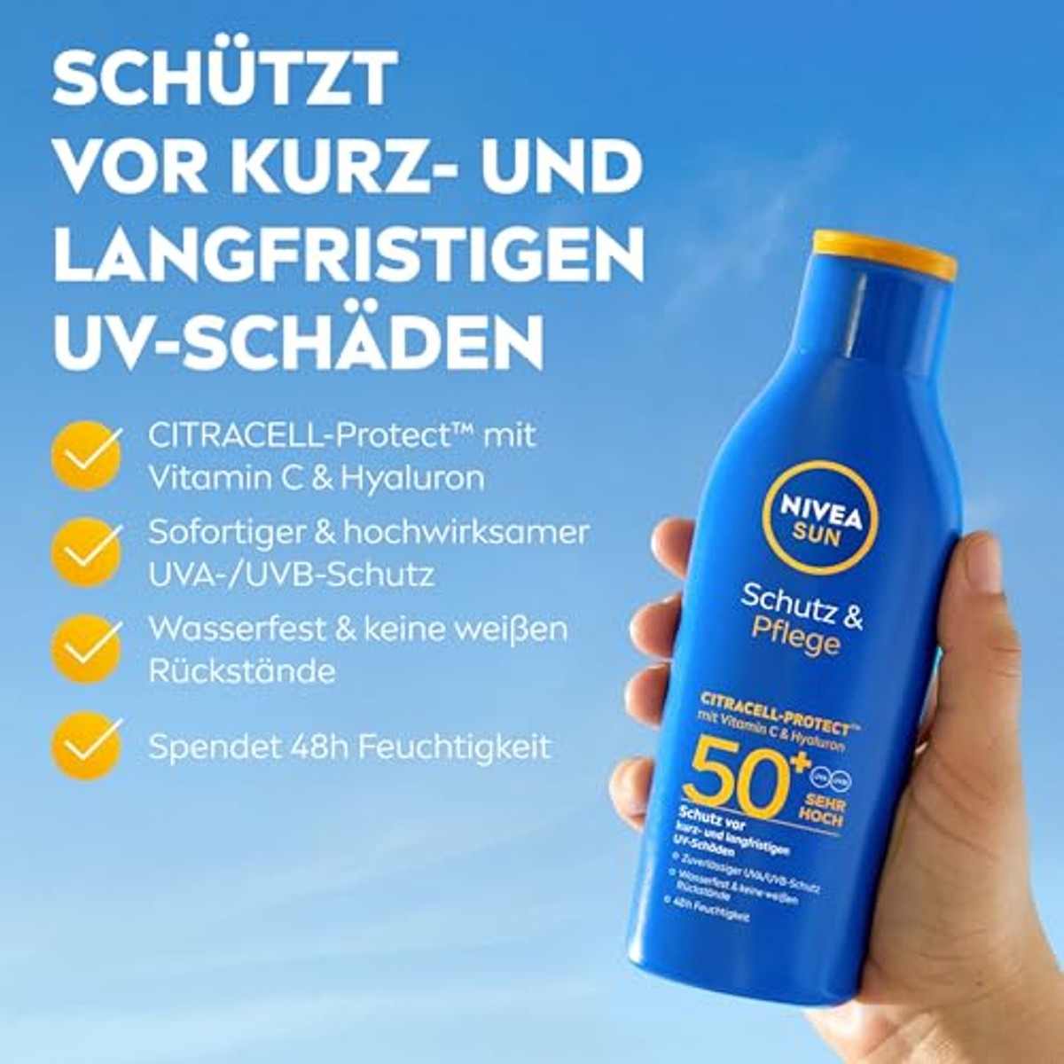 Nivea Sun Bescherming & verzorging zonnelotion SPF 50+ 6 x 200 ml - Voordeelverpakking