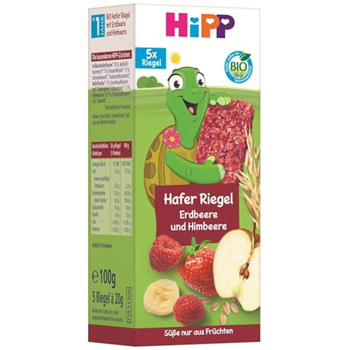 HiPP Schildpad Haverreep aardbei-framboos 6 x 40 stuks - Voordeelverpakking