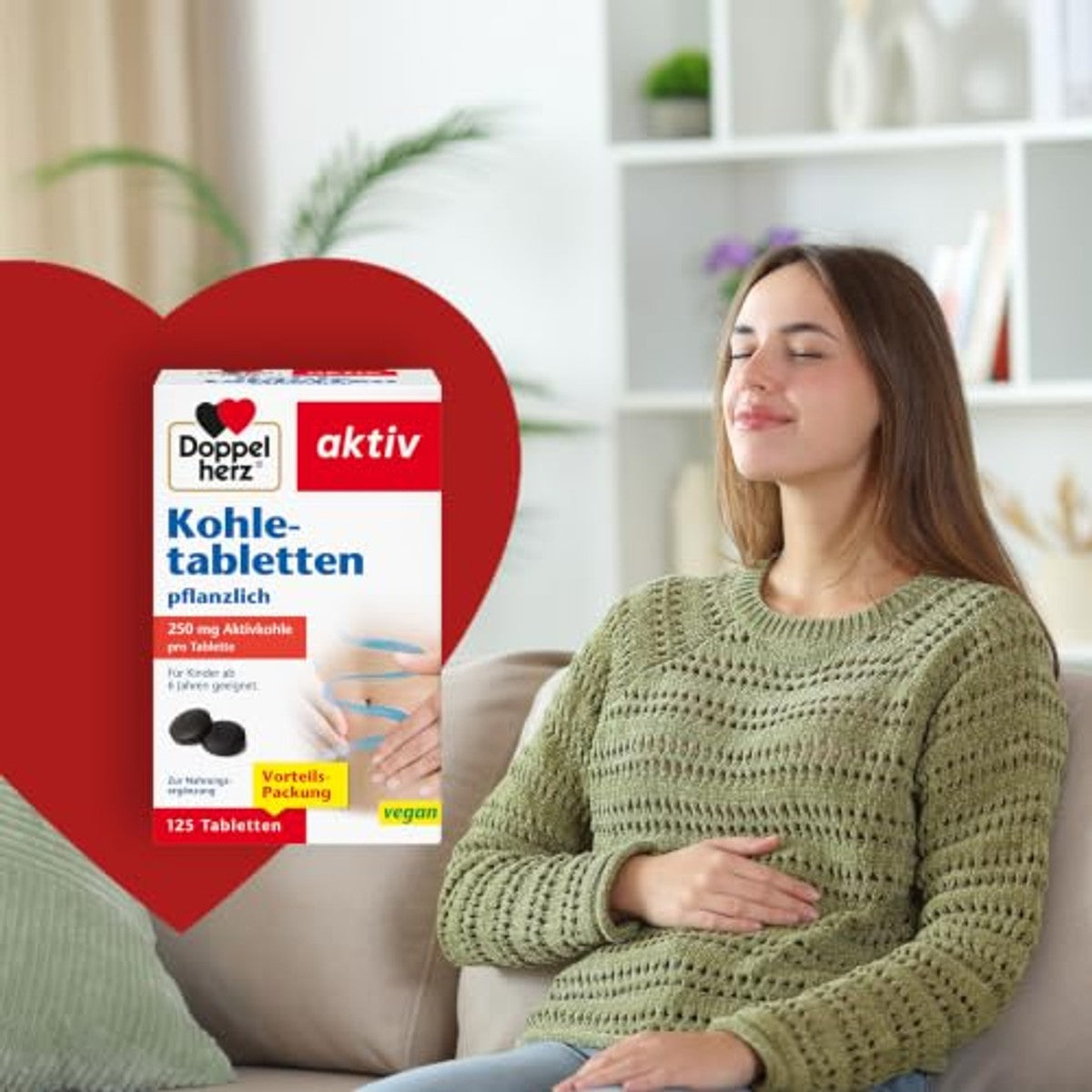 Doppelherz Plantaardige Kooltabletten 125 stuks - 6-pack