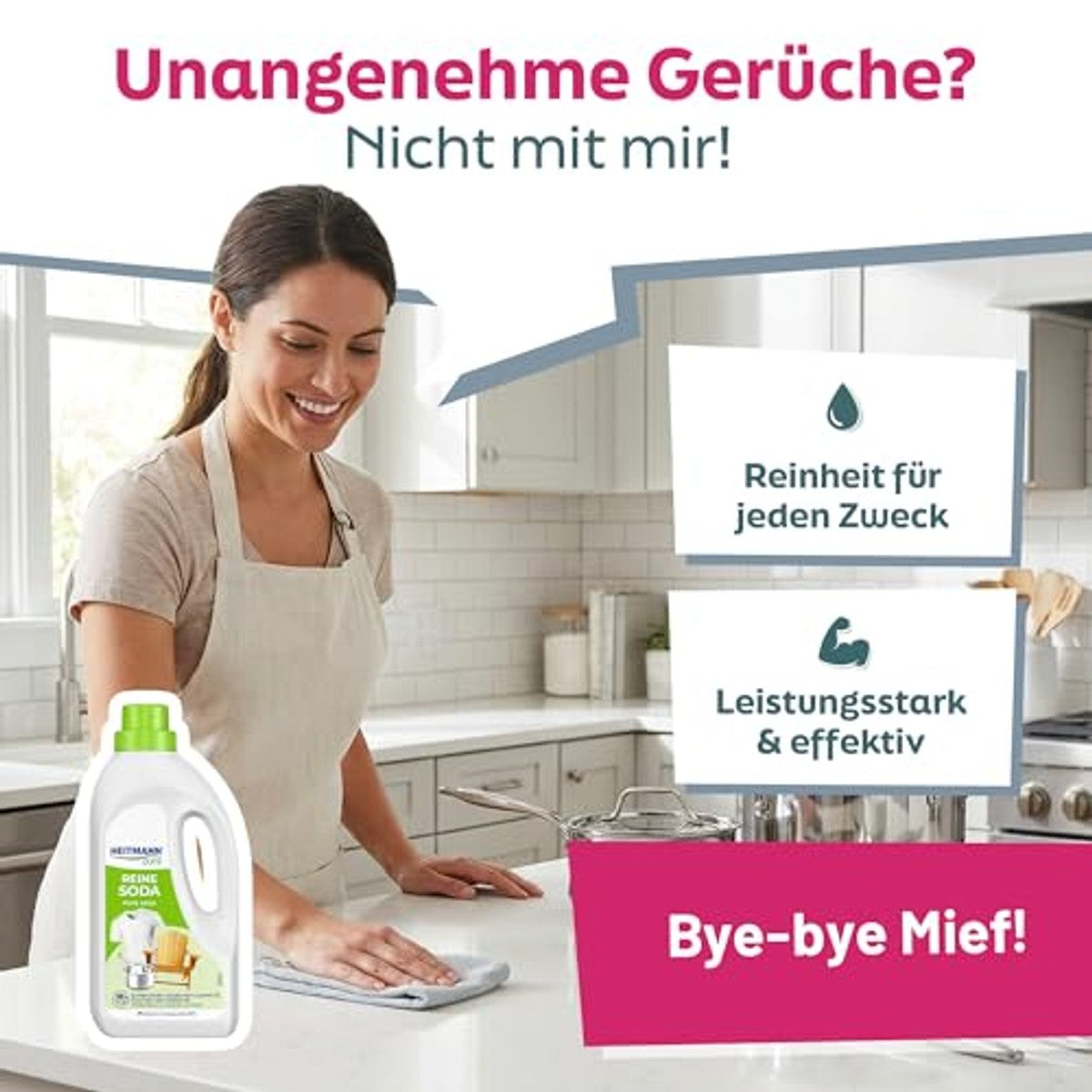 HEITMANN pure Pure Soda veelzijdige reiniger 6 x 1 liter - Voordeelverpakking