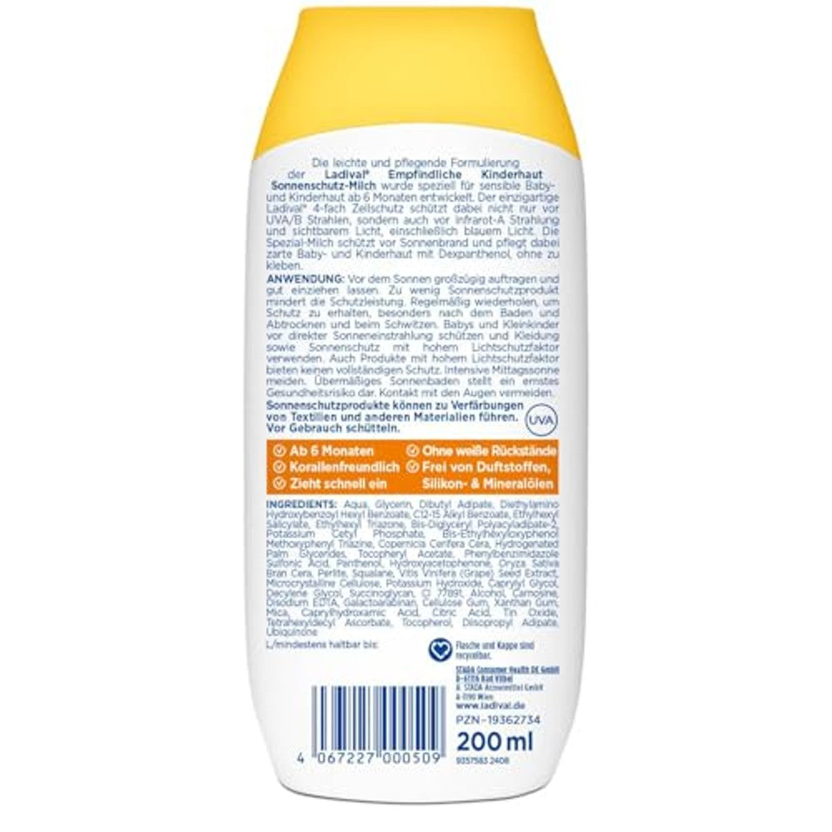 Ladival Zonnebrandmelk LSF50+ Kinderhuid 200 ml (verpakking van 2) – Ladival