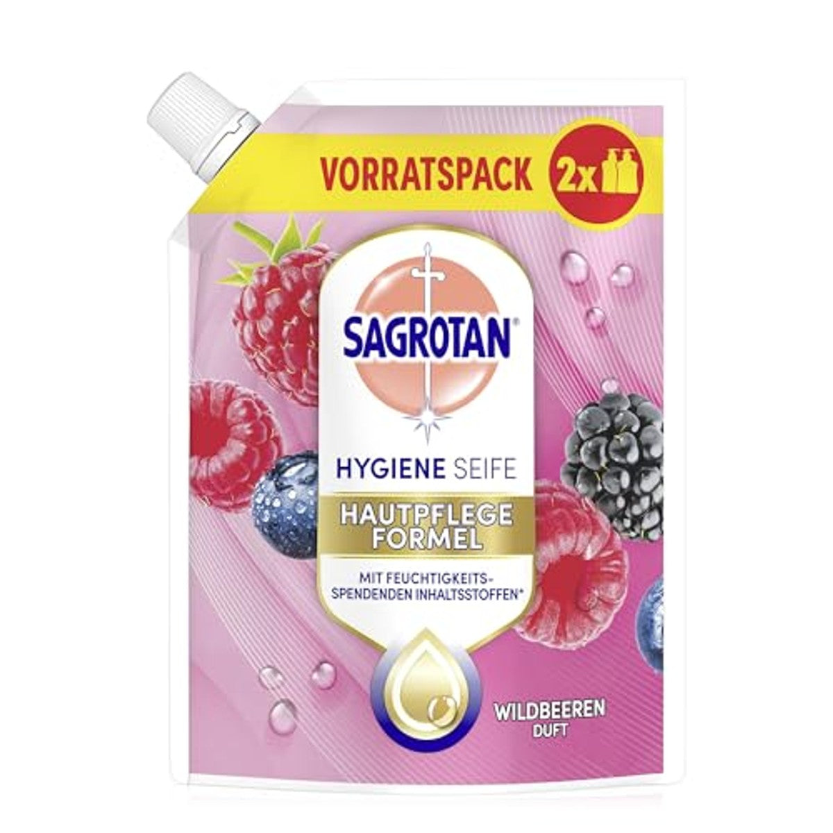 Sagrotan Handzeep navulling braambes en bosvruchten – hydraterend en sterk tegen bacteriën – 6 x 500 ml handzeep – Sagrotan