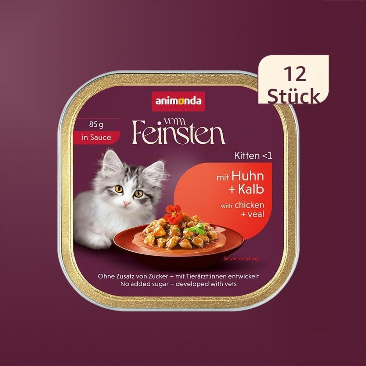 animonda vom Feinsten Kitten natvoer kattenvoer kip & kalf 12 x 85 g - 6-pack