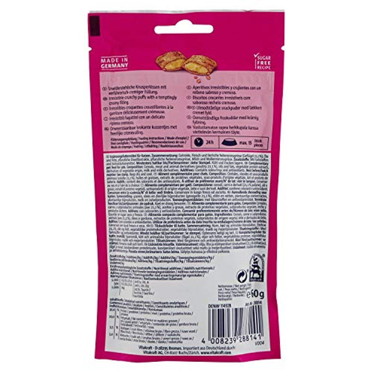 Vitakraft Crispy Crunch kattensnack gevogelte 2 x 60 g - 3-pack