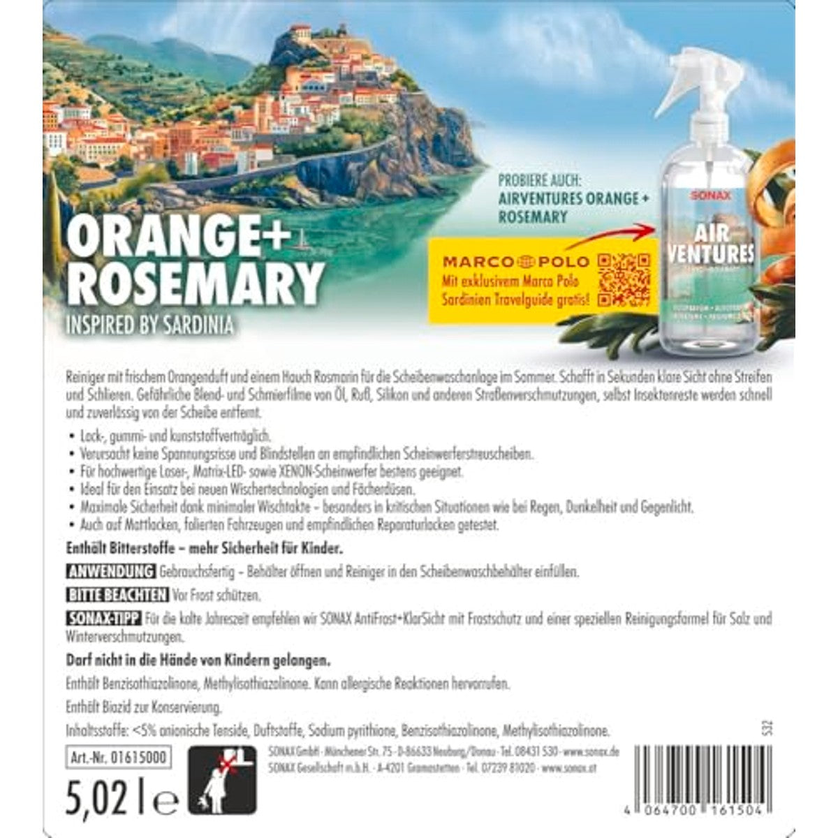 SONAX Ruitenreiniger gebruiksklaar Orange+Rosemary 6 x 5 liter - Voordeelverpakking