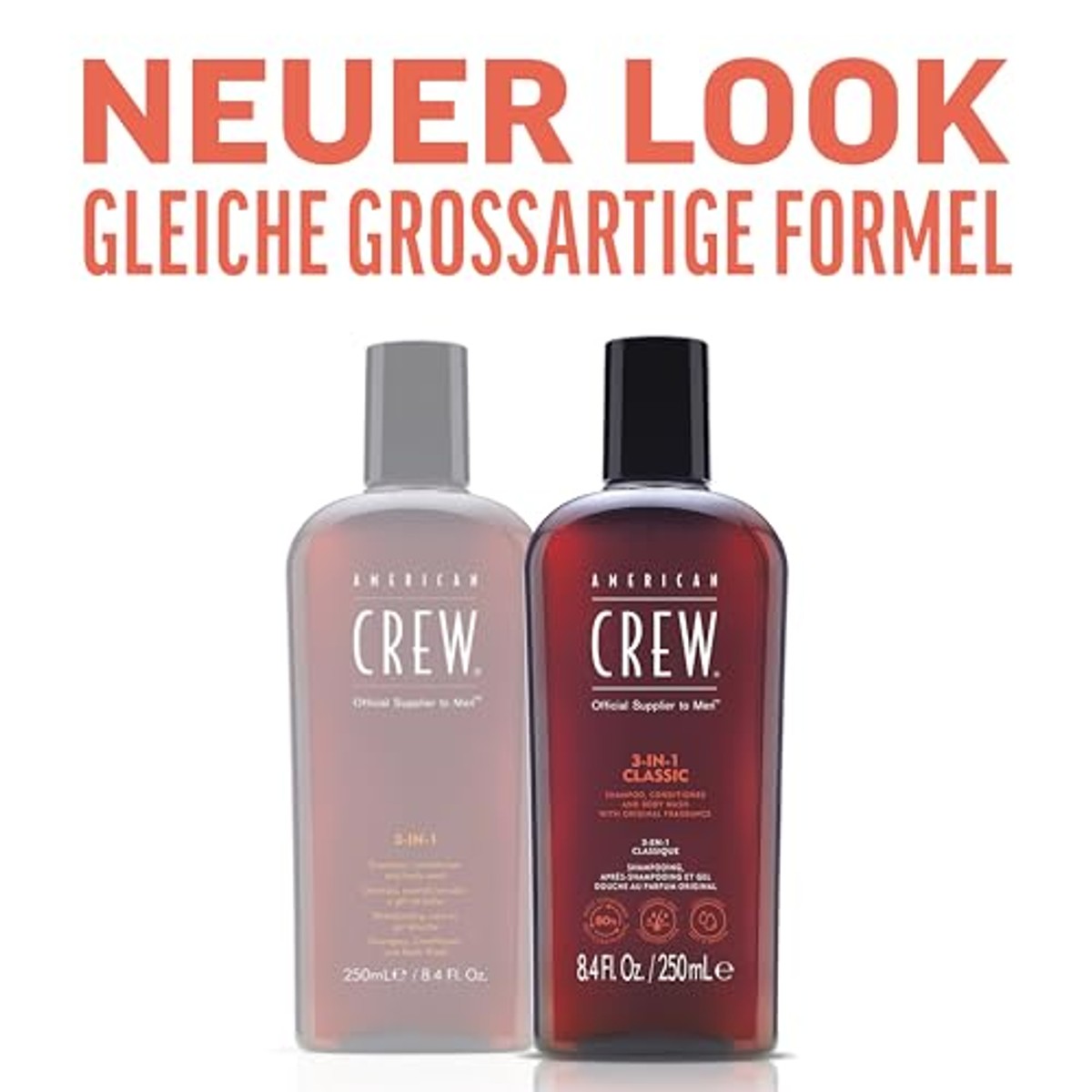 American Crew 3-in-1 Classic Shampoo, Conditioner & Body Wash 100 ml - 6-pack