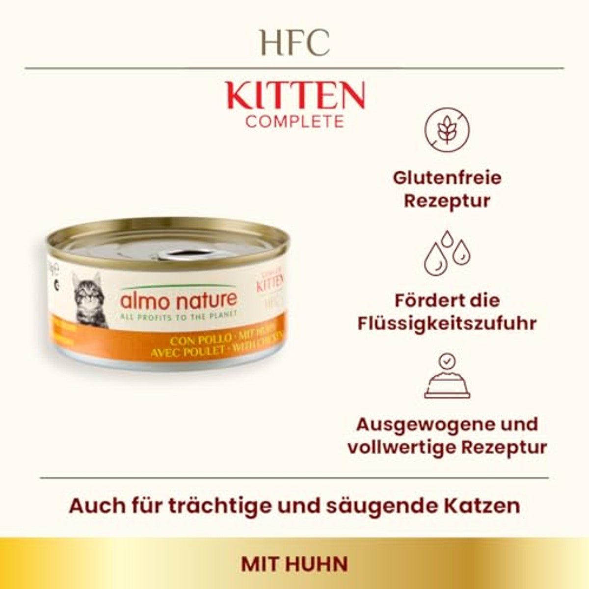 Almo Nature HFC Kitten Natvoer Compleet Kip 24 x 150 g - 3-pack