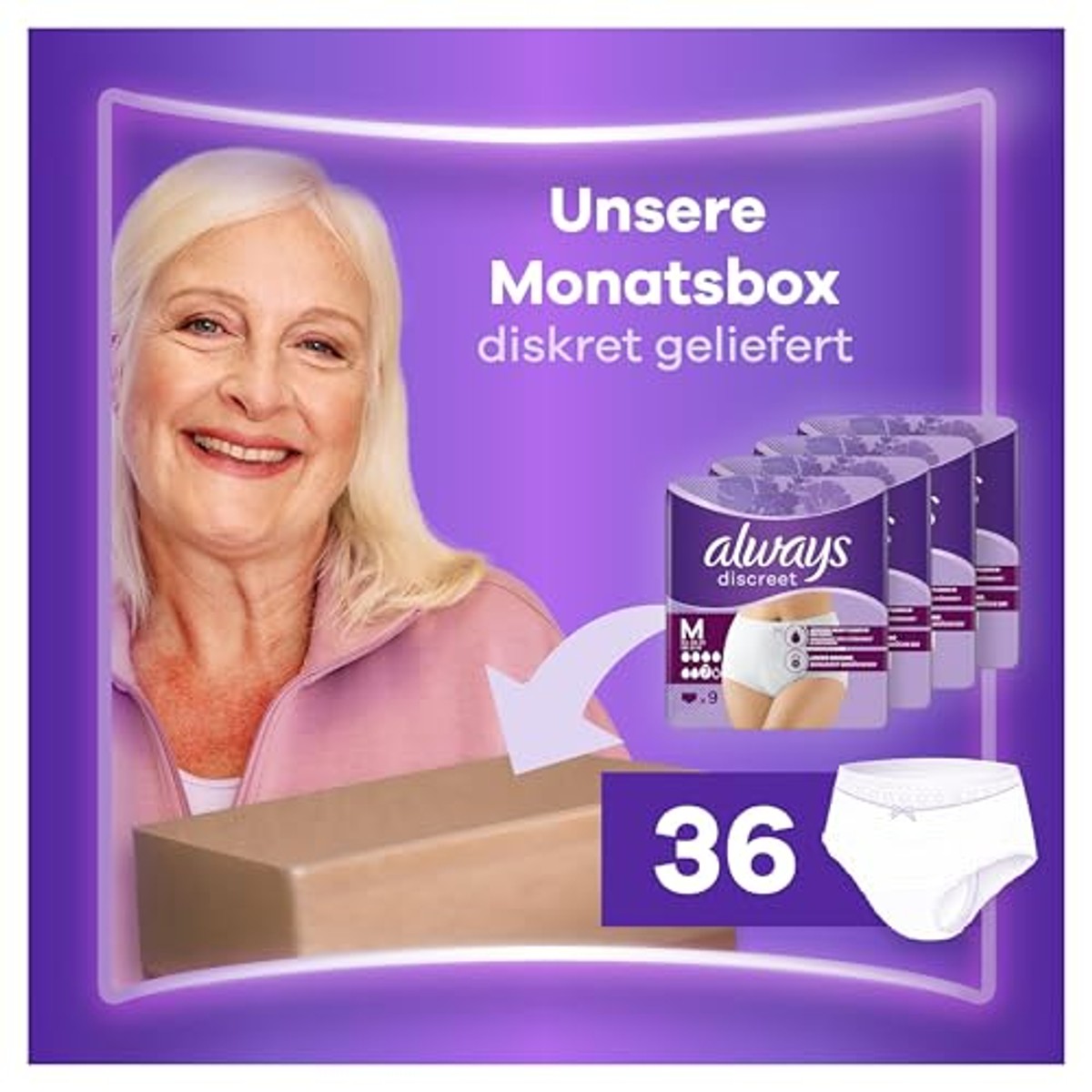 Always Discreet Slipje Plus M 36 slipjes, 4 x 9 stuks – Always Discreet