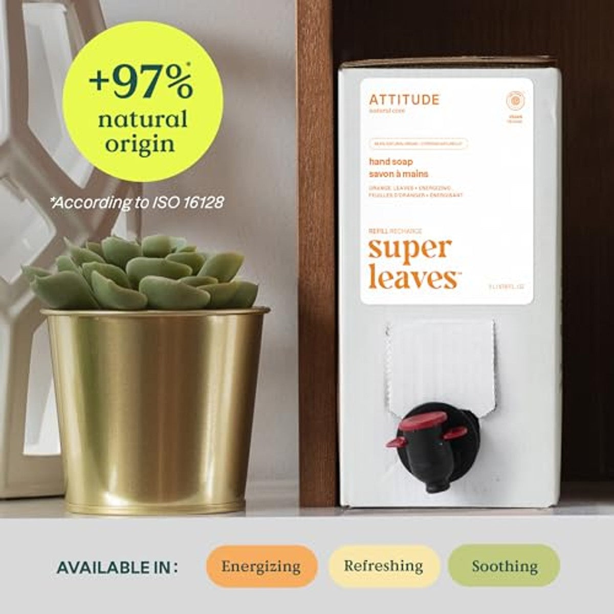 Attitude Vloeibare Handzeep Oranje Bladeren Navulformaat 67,6 fl oz - 6-pack