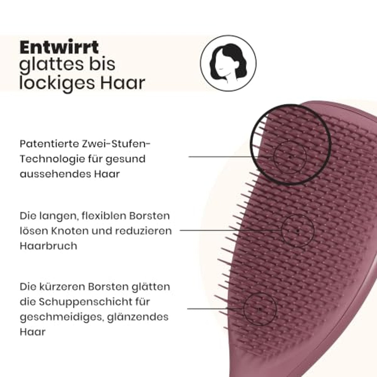 Tangle Teezer Grote Ultimate Detangler haarborstel, voor nat en droog haar, ontwarrende borstel voor dik, krullend en lang haar, tweetraps borstelharen verminderen haarbreuk en klitten, roze fluweel – Tangle Teezer