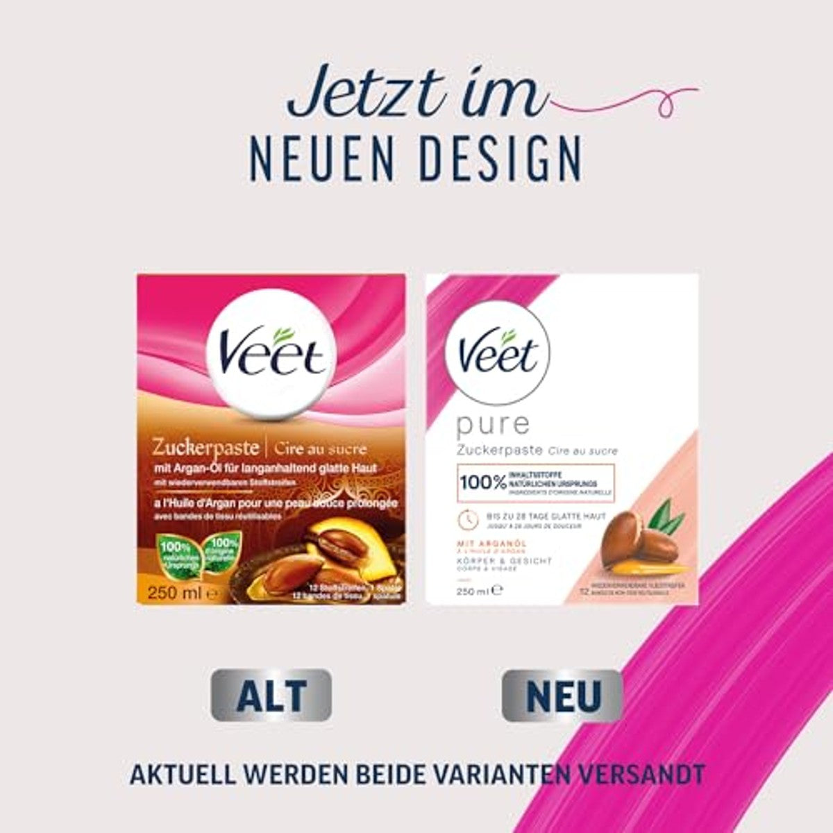 Veet Pure suikerpasta met arganolie 6 x 250 ml - Voordeelverpakking