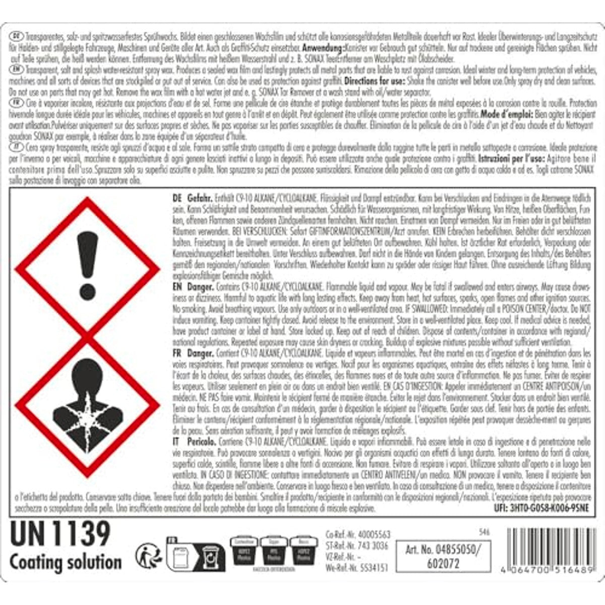 SONAX Speciale conserveringswas 6 x 5 liter - Voordeelverpakking