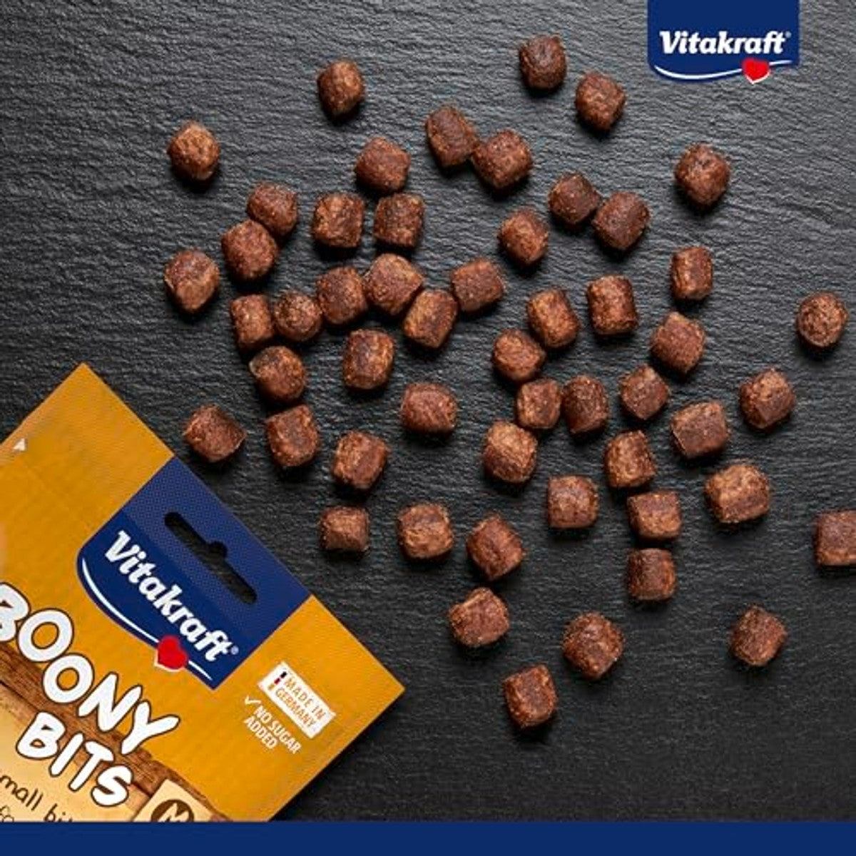 Vitakraft Boony Bits M, hondensnack, hondensnack met gevogelte, hondentrainingstraktaties, zonder toevoeging van suiker (6 x 120 g) – Vitakraft