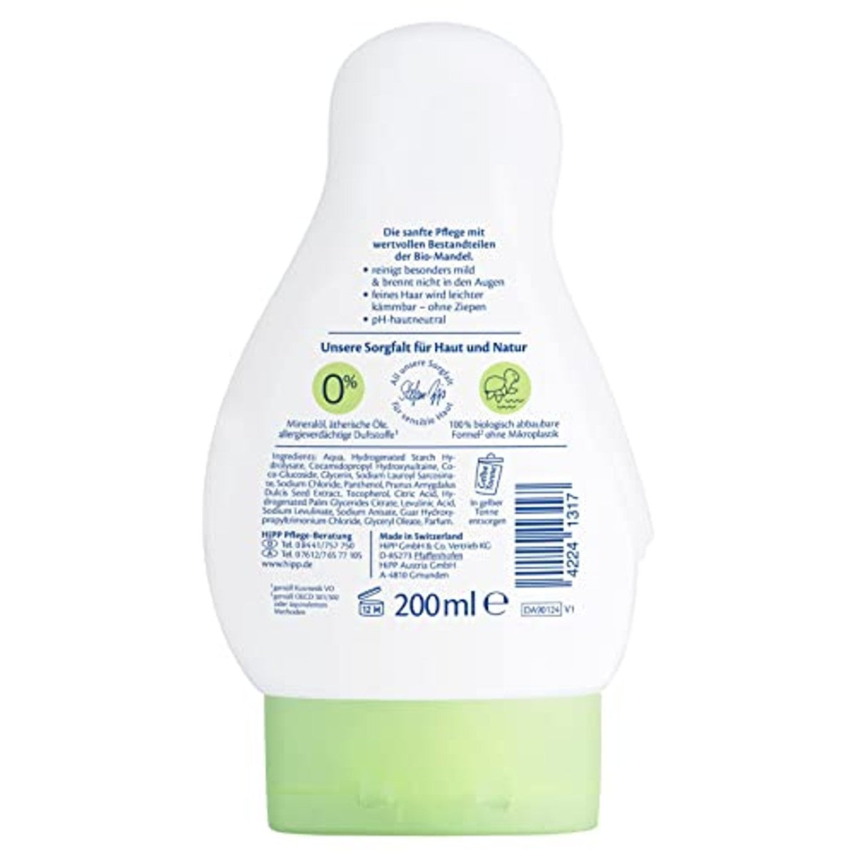 HiPP Babysanft 2-in-1 shampoo + douchegel, 6 stuks (6 x 200 ml) – foto 3