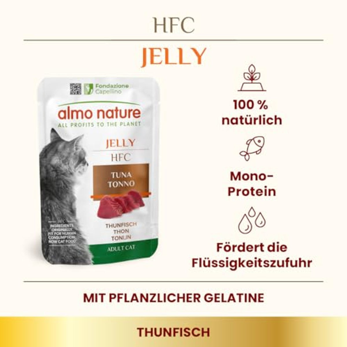 Almo Nature HFC Jelly Kattenvoer nat - met tonijn, 24 stuks (24 x 55 g) – almo nature