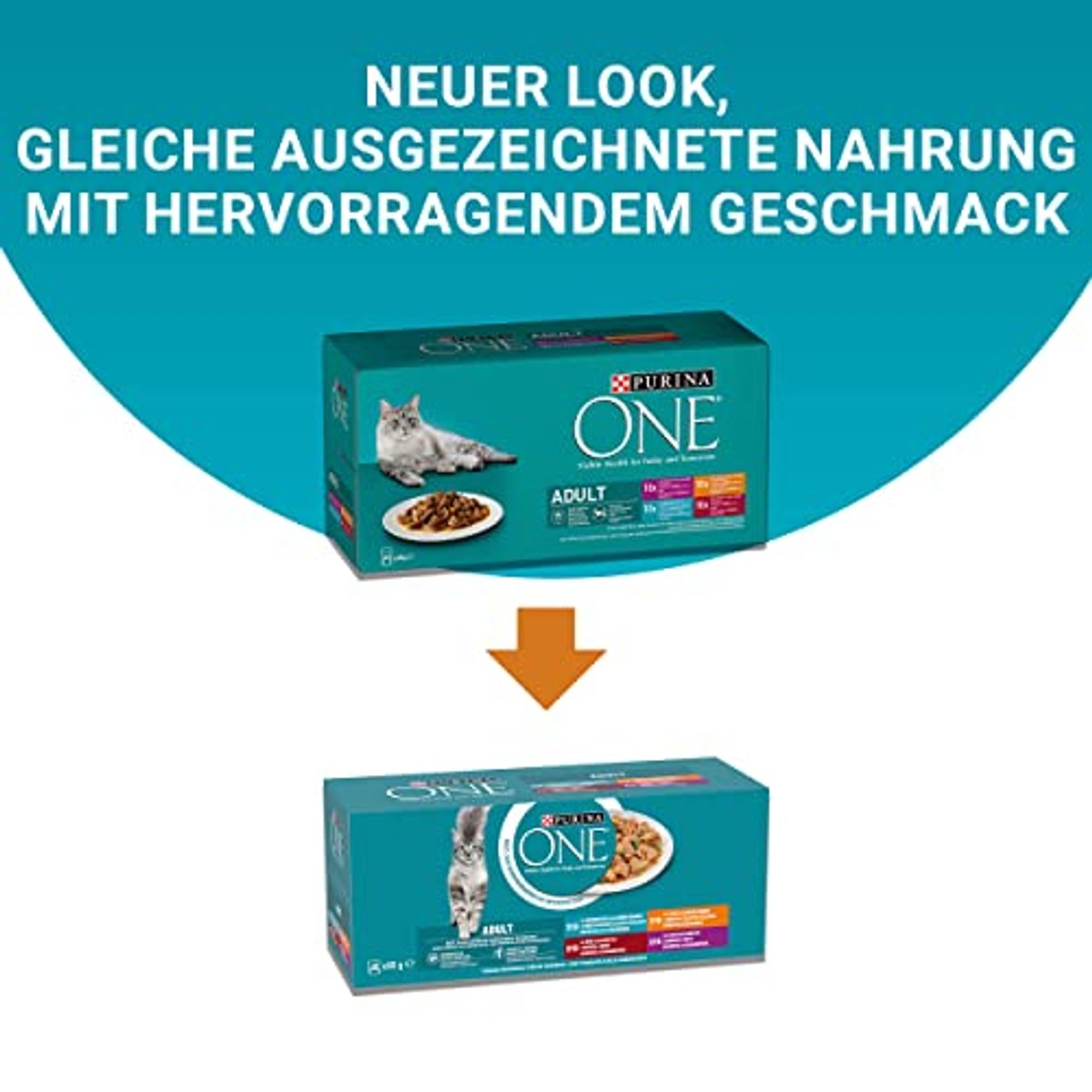 PURINA ONE Adult kattenvoer nat, rassenmix, 40 stuks (40 x 85 g) – PURINA ONE
