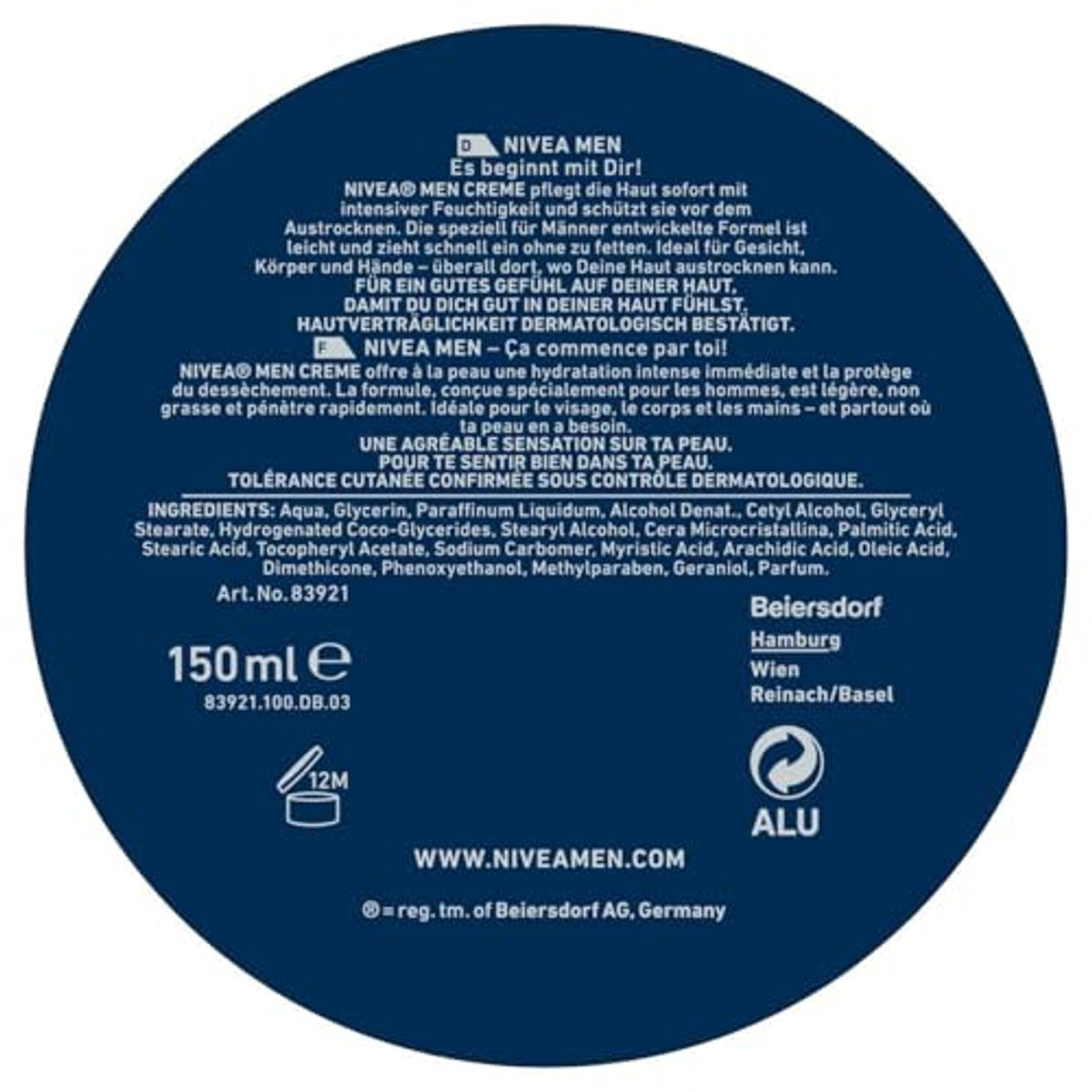 NIVEA MEN Crème 4 x 150 ml – NIVEA MEN