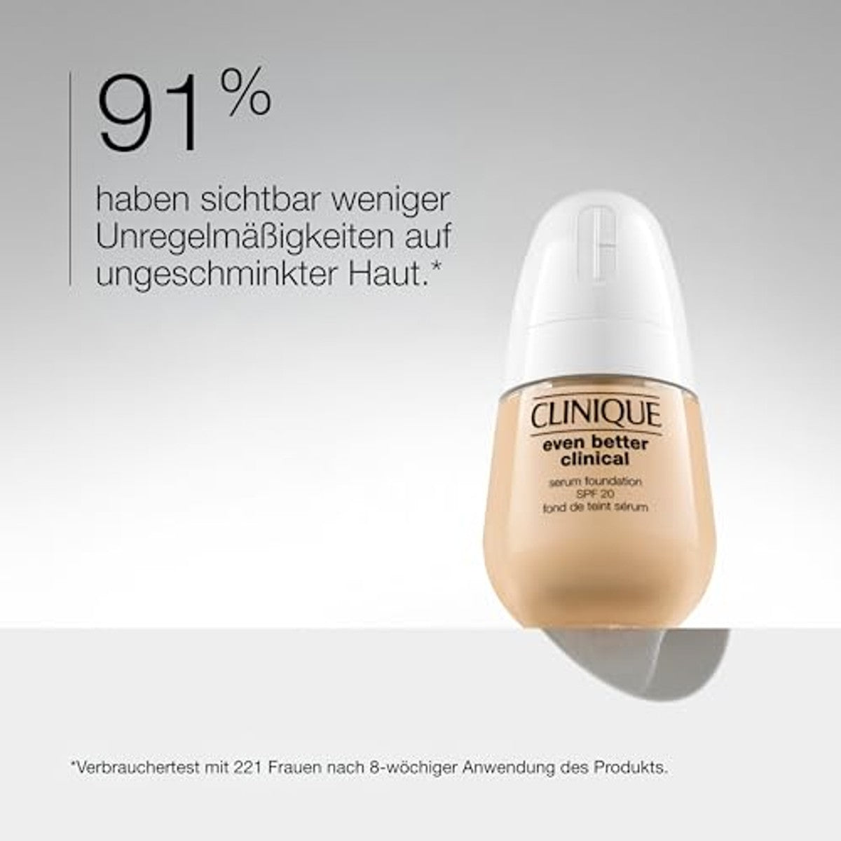 Even Better Clinical Serum Foundation SPF 20, foundation met volledige dekking, satijnen matte afwerking en 3-serum-technologie