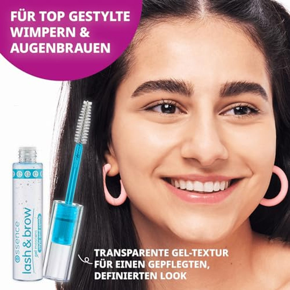 essence lash & brow gel mascara, wimperserum, transparant, definieerend, veganistisch, zonder microplasticdeeltjes, nanodeeltjes, zonder parfum, per stuk verpakt (9 ml) | Fixiert & pflegt, leichte, nicht-klebender Formel, Vegane Kosmetik – Essence Cosmetics