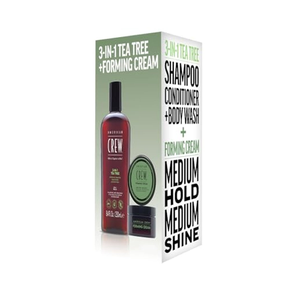 American Crew Duo Set 3-in-1 Tea Tree Shampoo, Conditioner & Body Wash 250 ml + Forming Cream 50 g