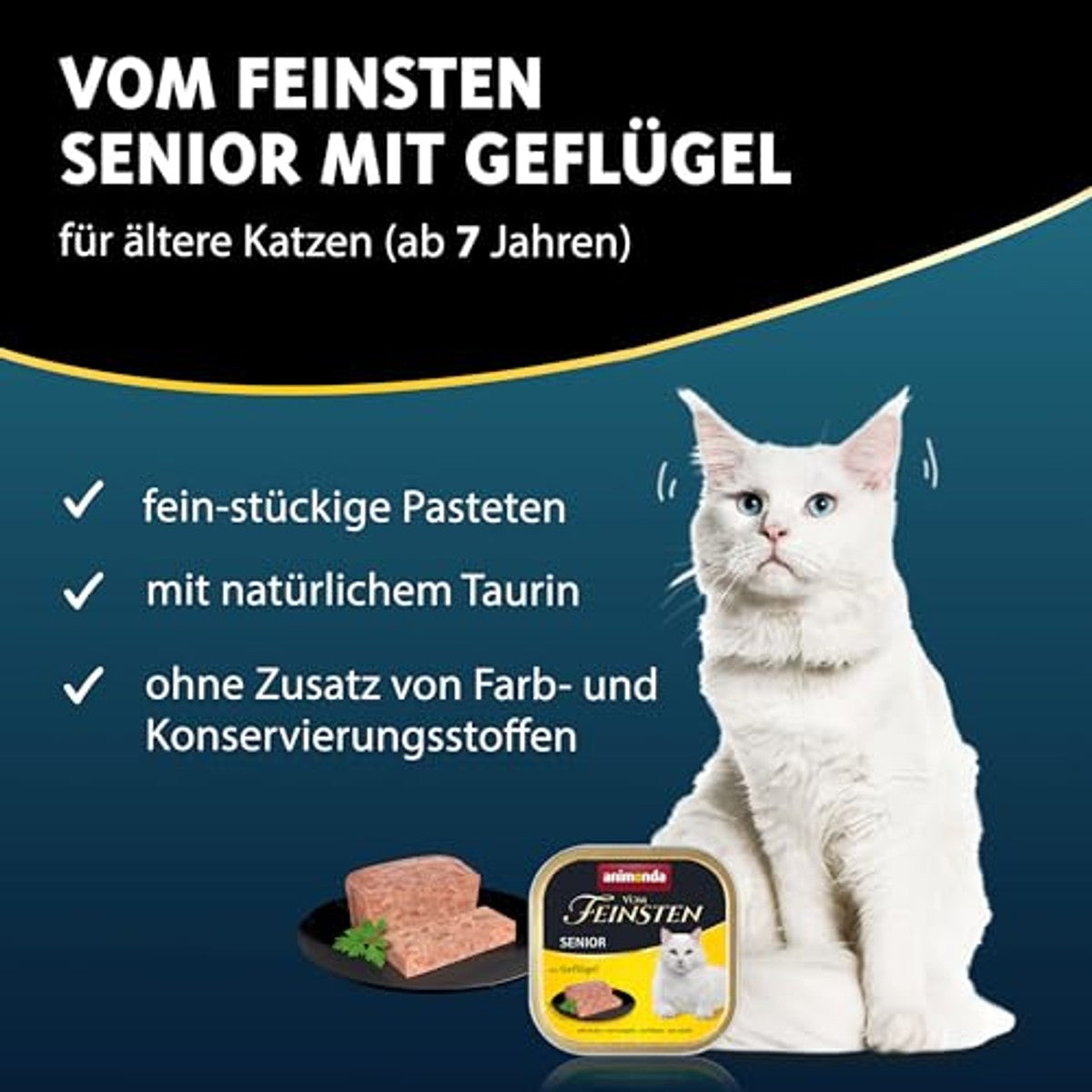 animonda Vom Feinsten Senior natvoer kattenvoer gevogelte 32 x 100 g - 3-pack