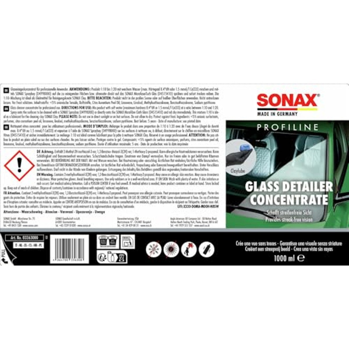 SONAX Profiline Glass Detailer concentraat 1 liter – SONAX