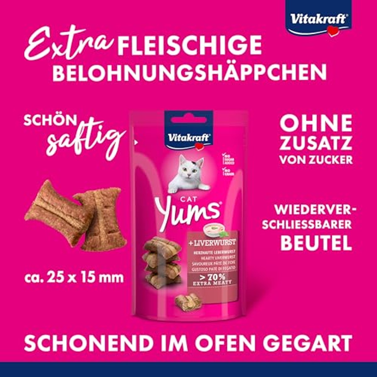 Vitakraft Cat Yums kattensnack leverworst 1 x 40 g – foto 3