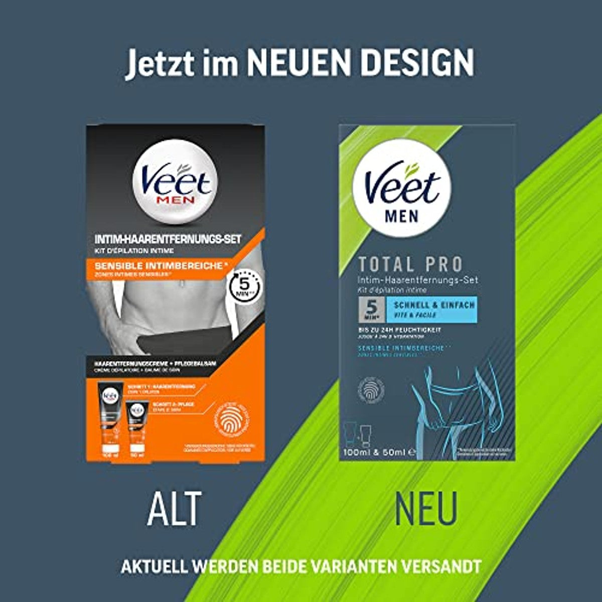 Veet Men Intim Ontharingsset met verzorgende balsem 3 x 150 ml - Voordeelverpakking