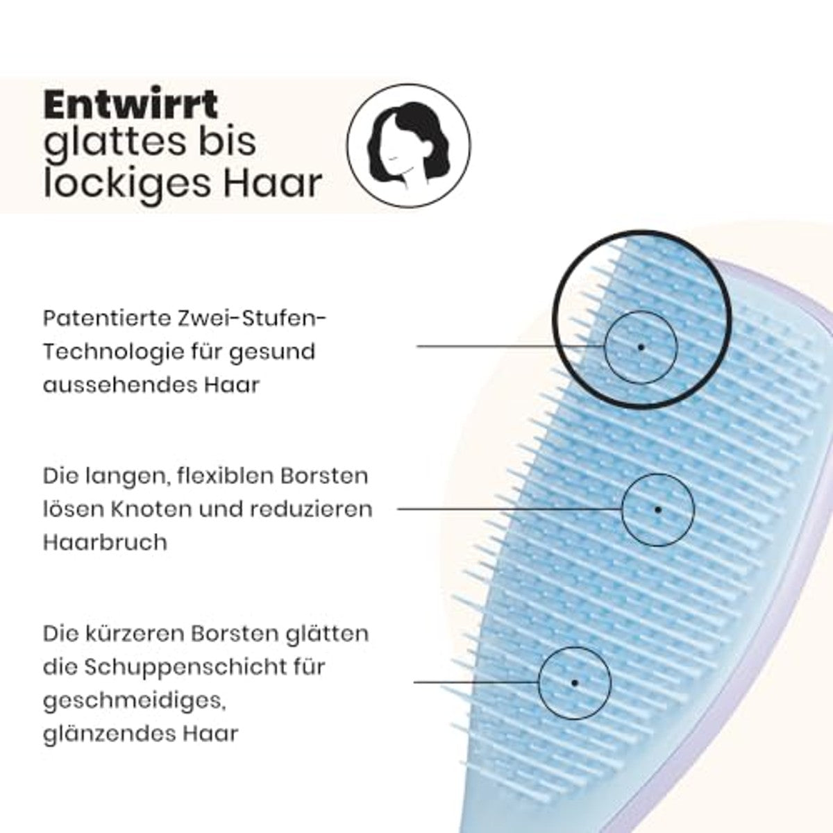 Tangle Teezer Ultimate Detangler Haarborstel Lila Wolk Blauw - 3-pack